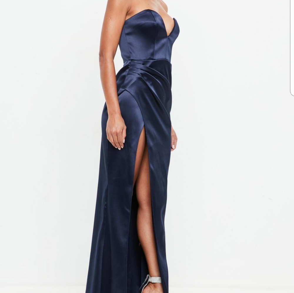 Missguided Peace + Love Navy Blue Evening Gown
